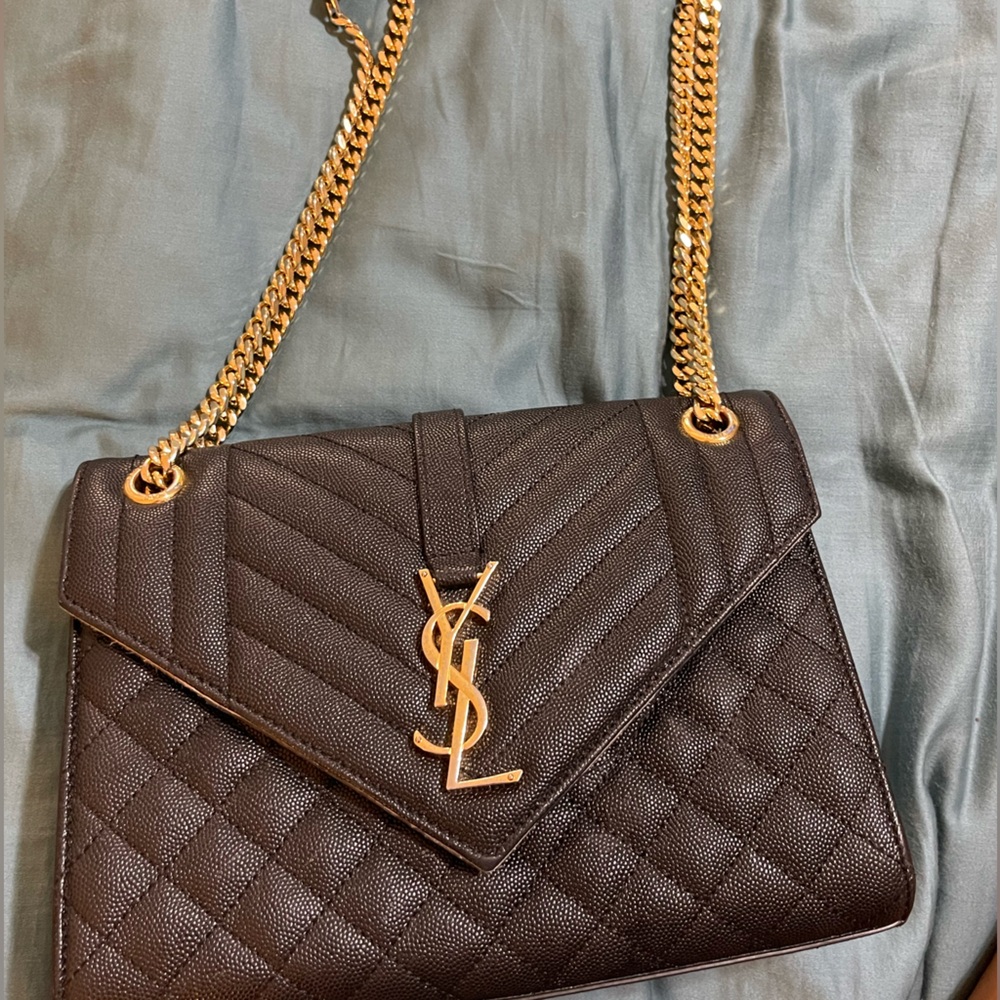 Black & Gold Medium Size YSL Purse